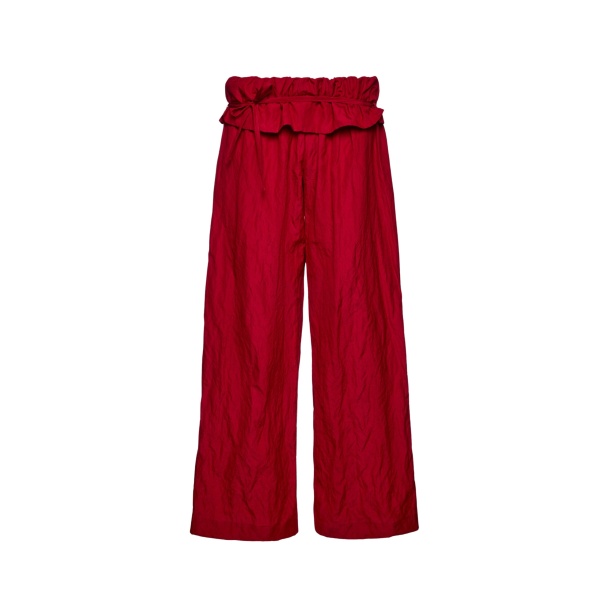 Magda Butrym Low-rise ruffled waist trousers in red