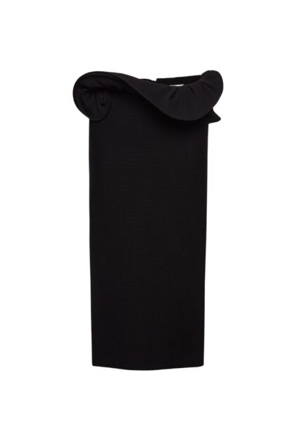 Magda Butrym Midi skirt with hand-twisted flower detail in black
