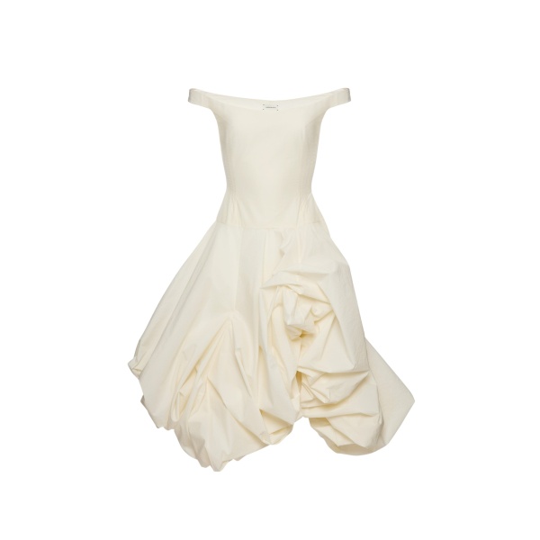 Magda Butrym Off-shoulder maxi dress with adjustable skirt in cream