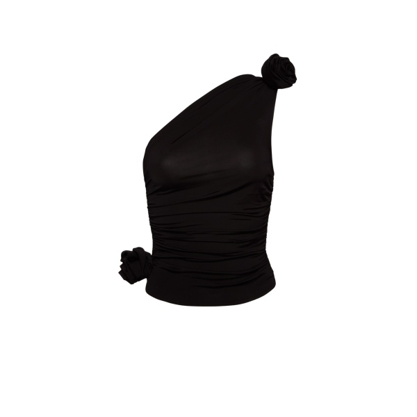 Magda Butrym One shoulder tshirt in black