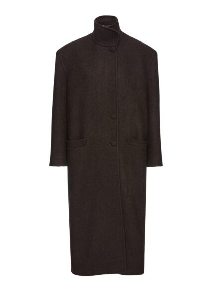 Magda Butrym Oversize cashmere coat with stand collar in brown