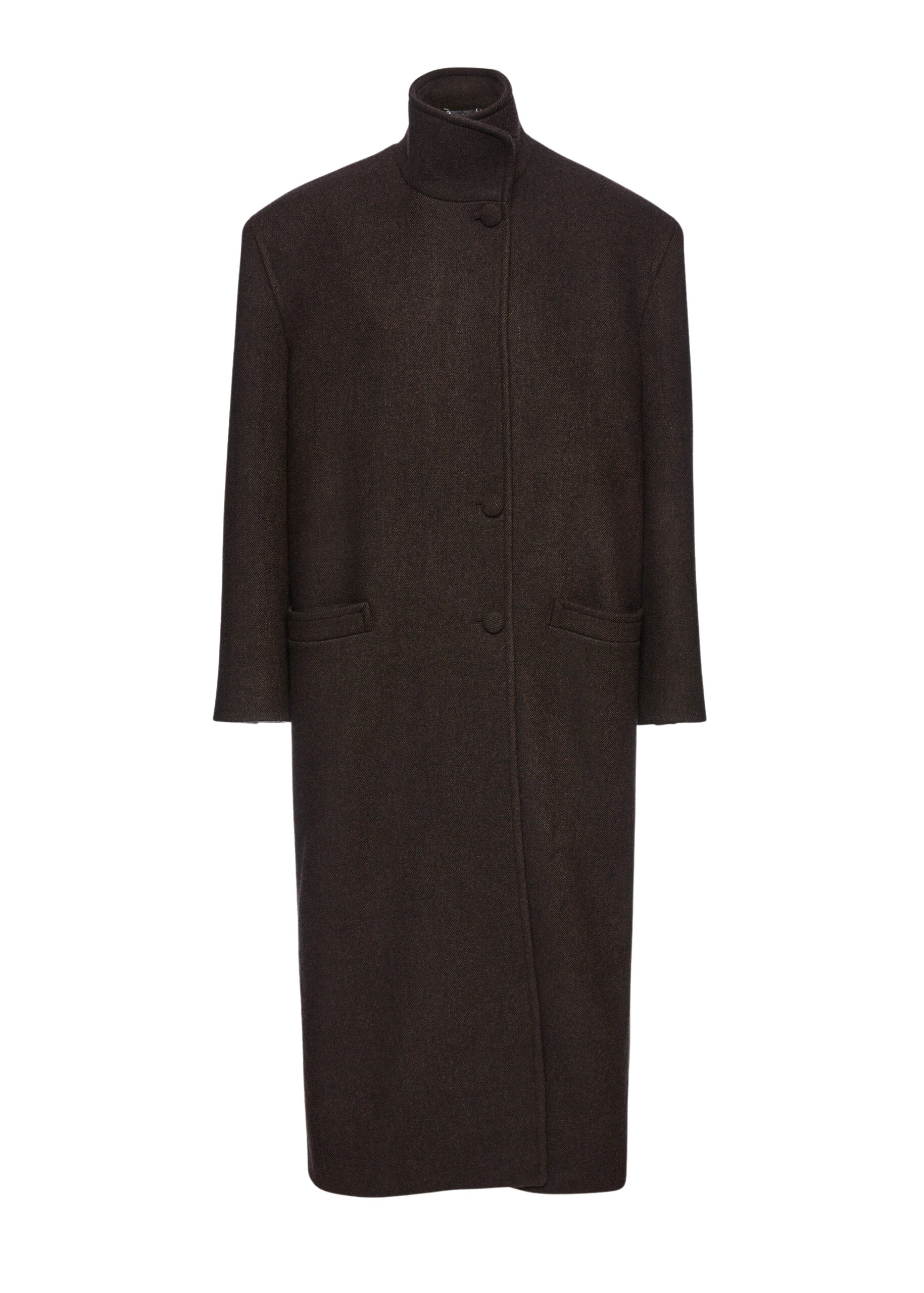 Magda Butrym Oversize cashmere coat with stand collar in brown