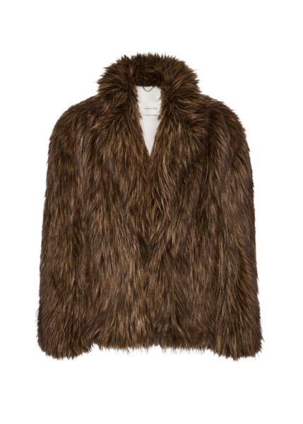 Magda Butrym Oversized faux fur jacket in brown