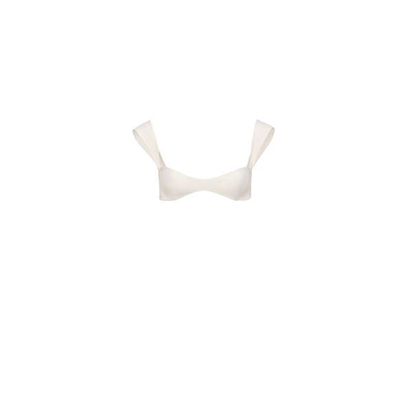 Magda Butrym Retro bustier swim top in cream