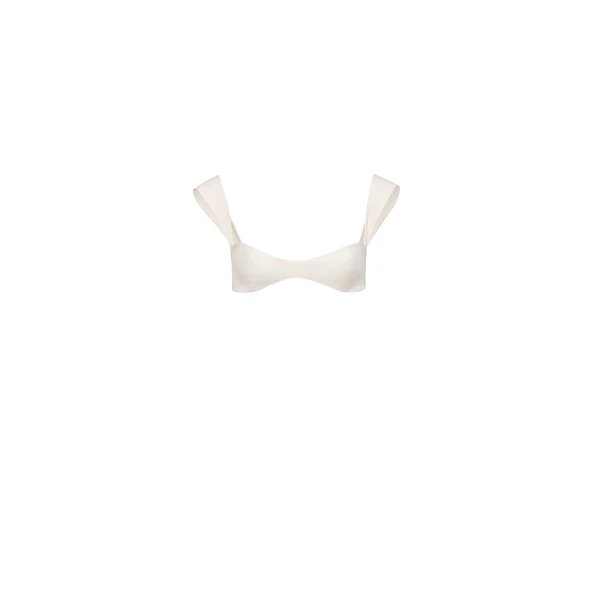 Magda Butrym Retro bustier swim top in cream