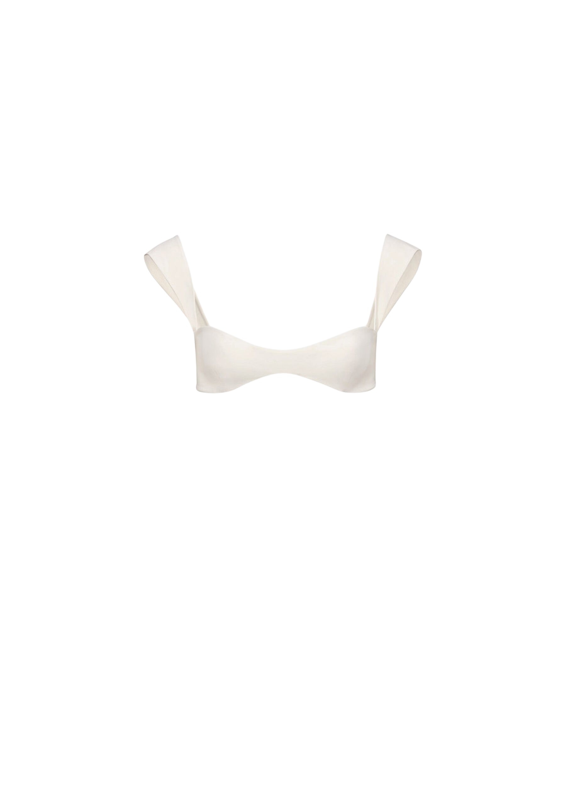 Magda Butrym Retro bustier swim top in cream