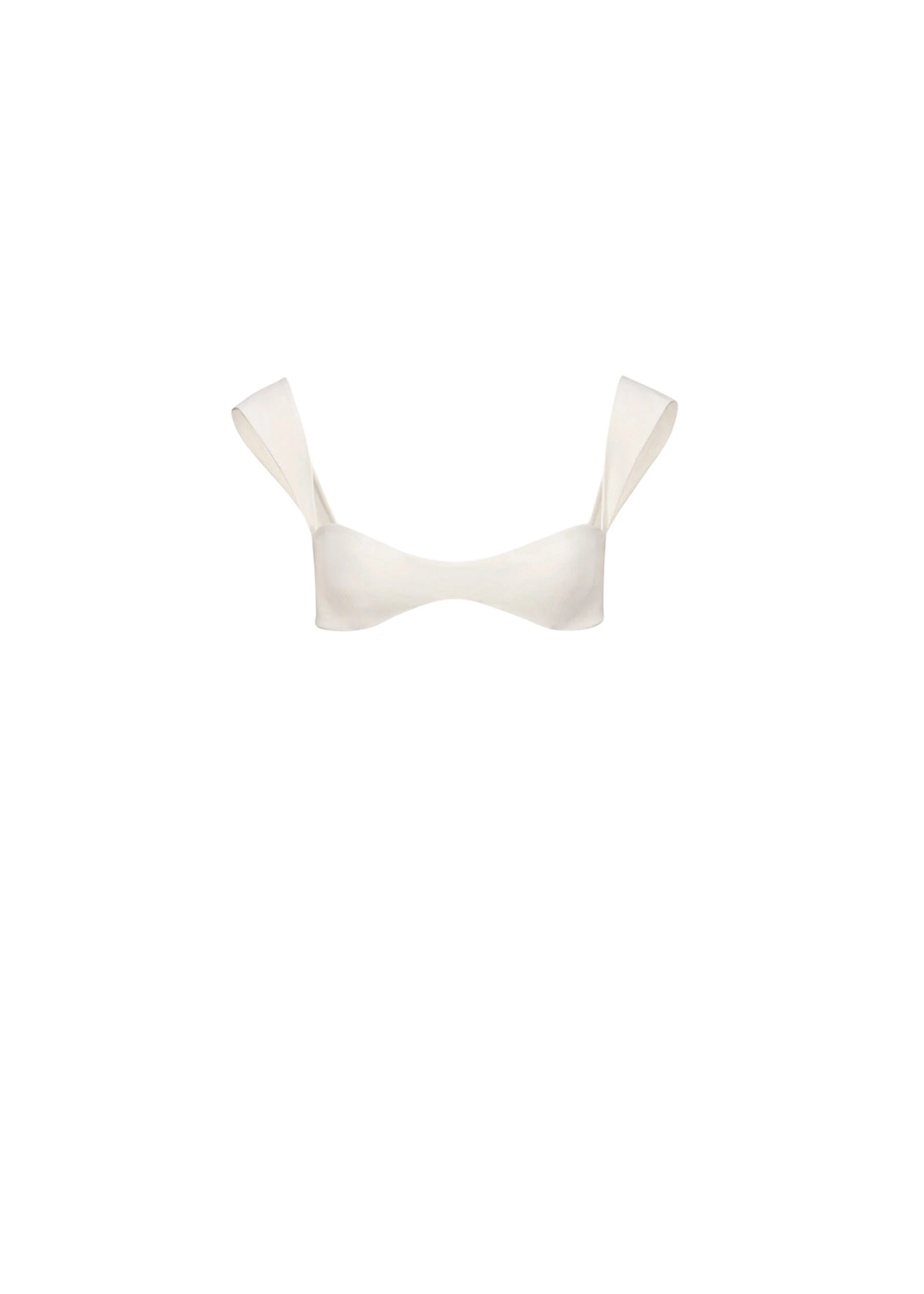 Magda Butrym Retro bustier swim top in cream