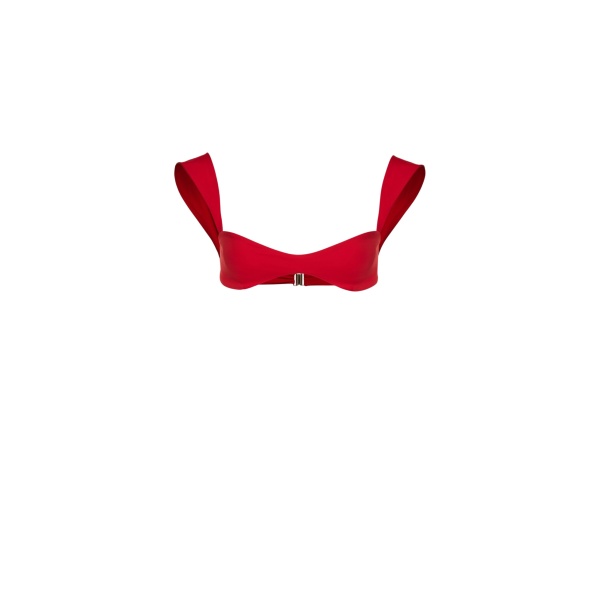 Magda Butrym Retro bustier swim top in red