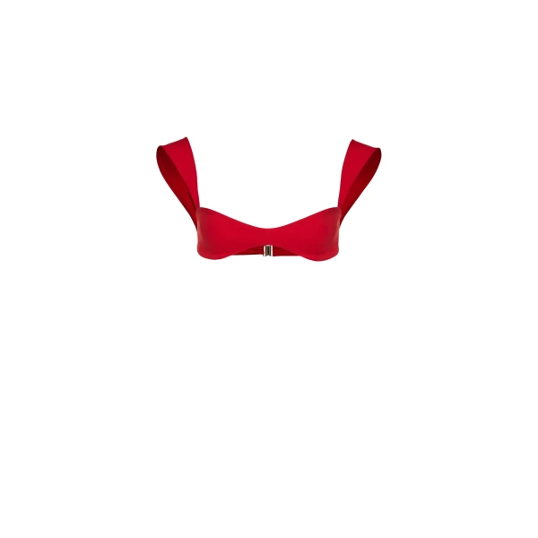 Magda Butrym Retro bustier swim top in red