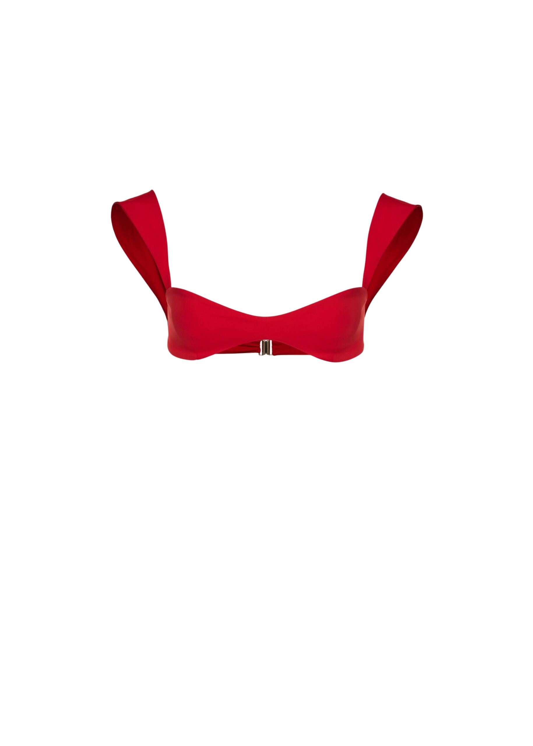 Magda Butrym Retro bustier swim top in red