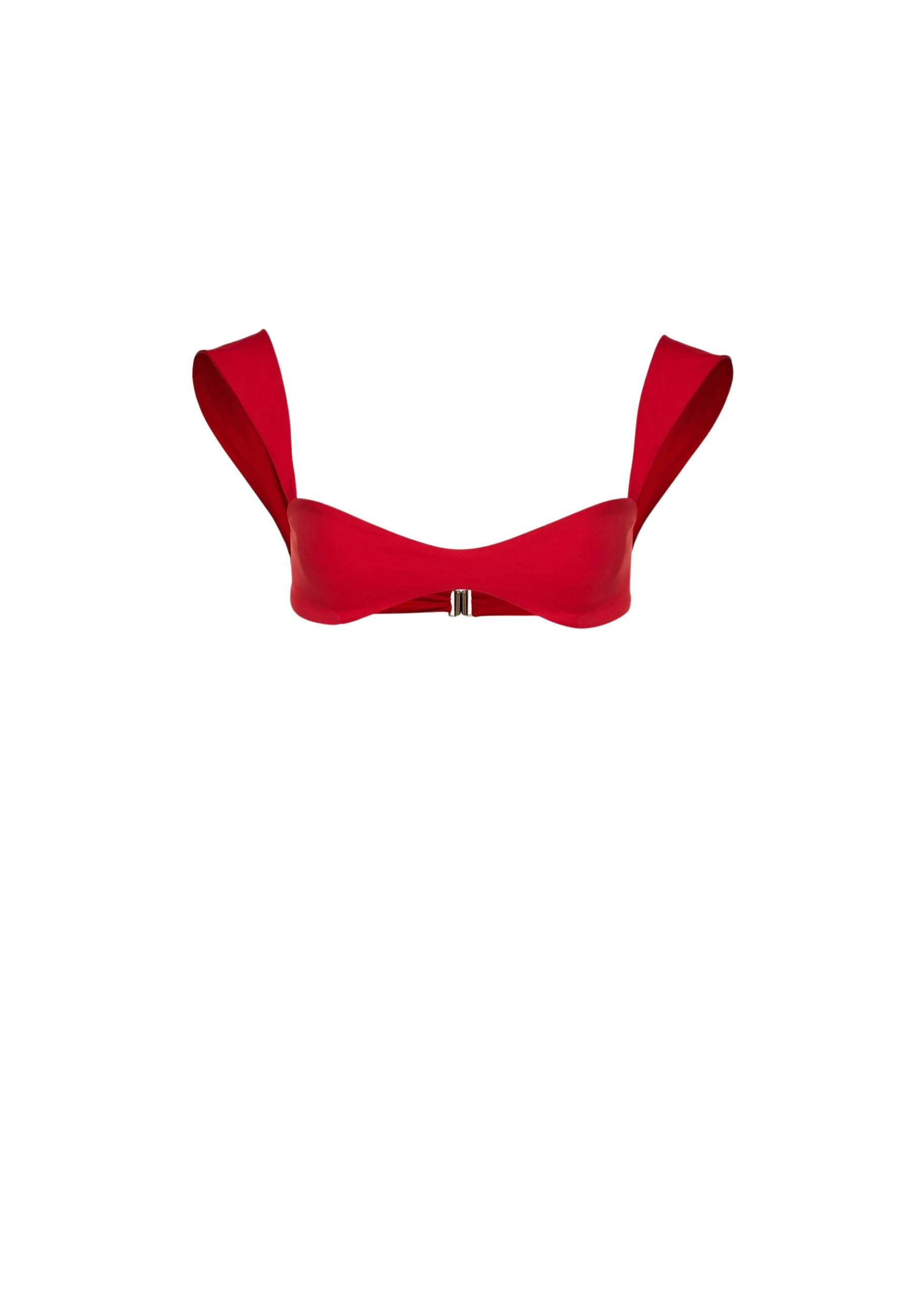 Magda Butrym Retro bustier swim top in red