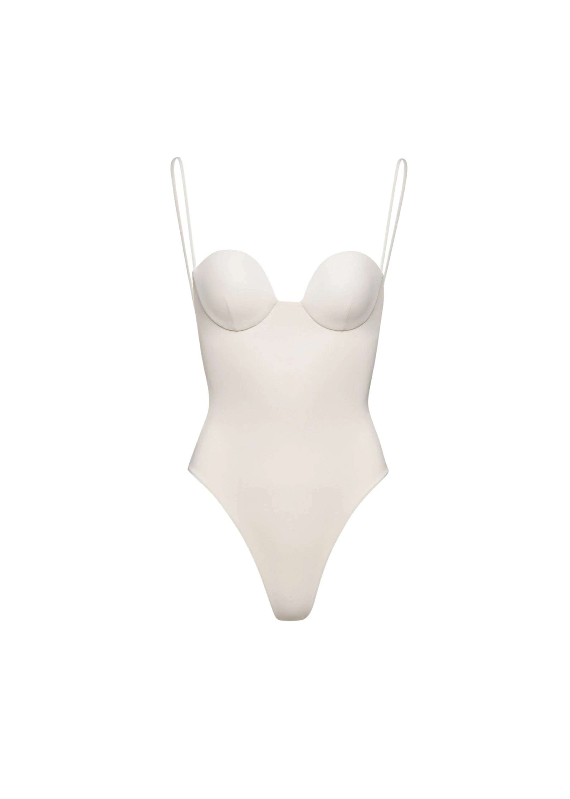 Retro bustier swimsuit in cream