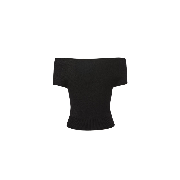 Magda Butrym Reversible off-shoulder knit top in black