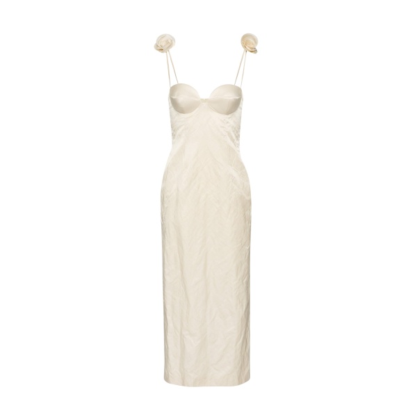 Magda Butrym Rosette bustier midi dress in cream