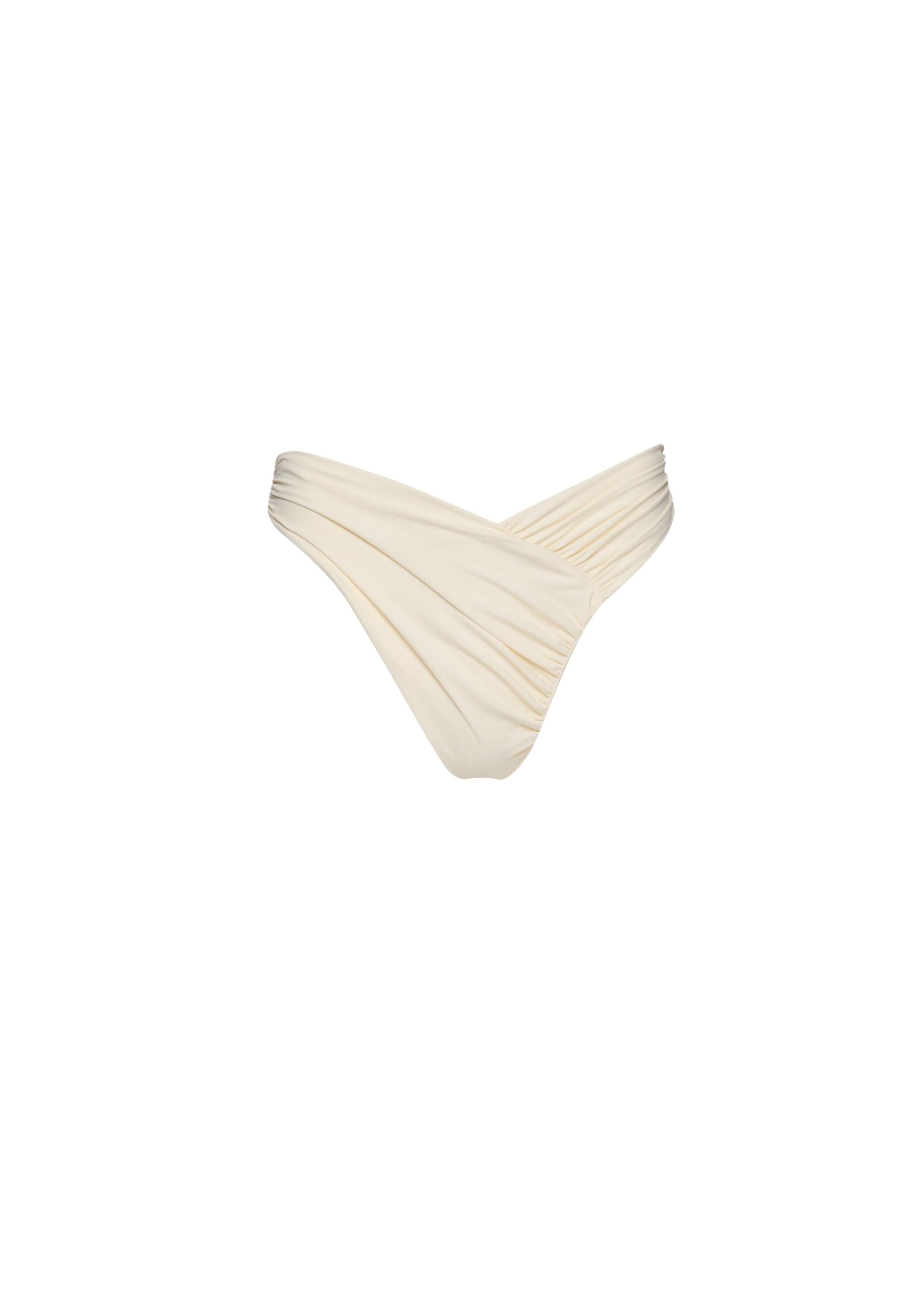 Magda Butrym Ruched asymmetric swim bottom in cream