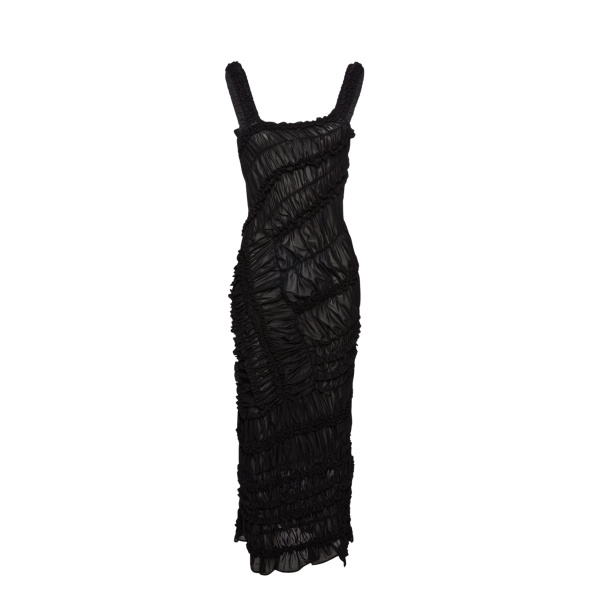 Magda Butrym Ruched cotton midi dress in black
