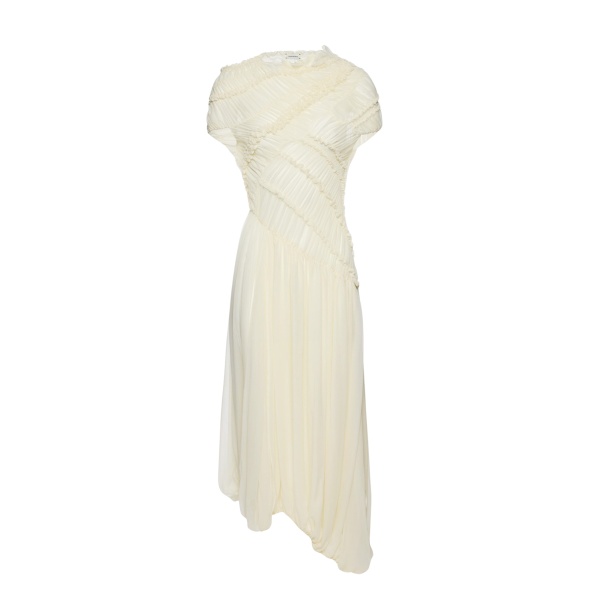 Magda Butrym Ruched muslin midi dress in cream