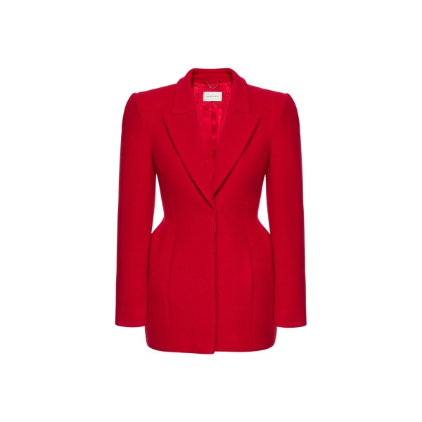 Magda Butrym Sculpted wool hourglass blazer in red