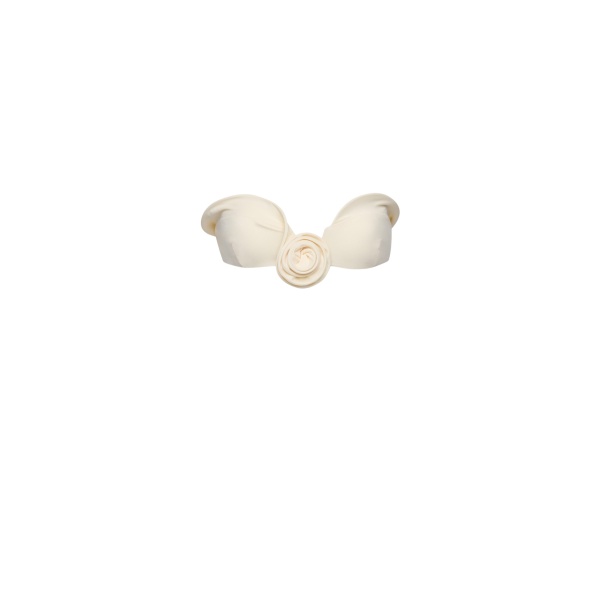Magda Butrym Sculptural bandeau swim top in cream