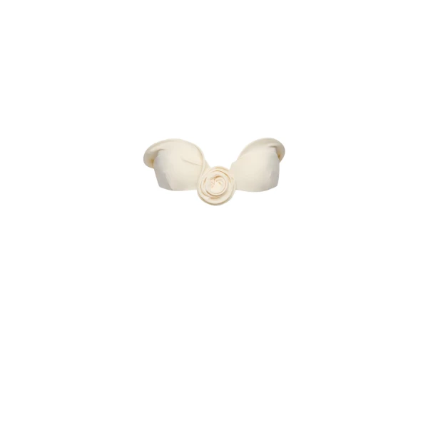 Magda Butrym Sculptural bandeau swim top in cream