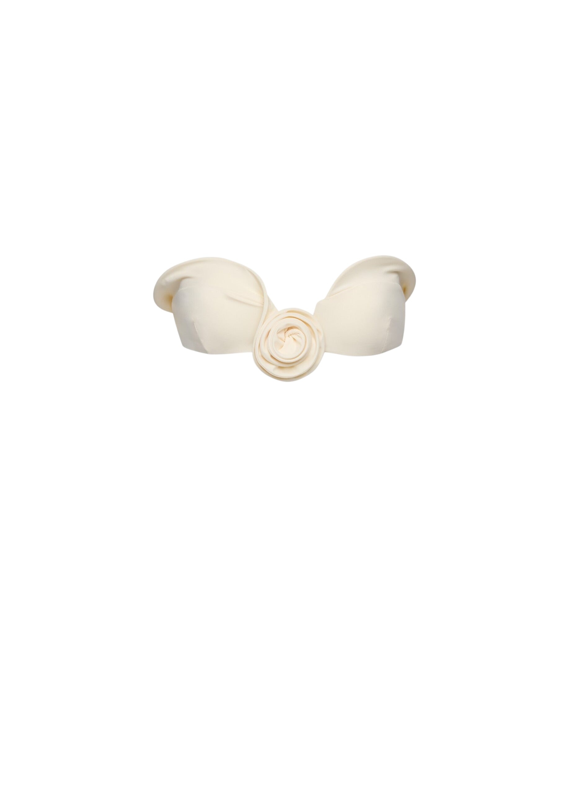 Magda Butrym Sculptural bandeau swim top in cream