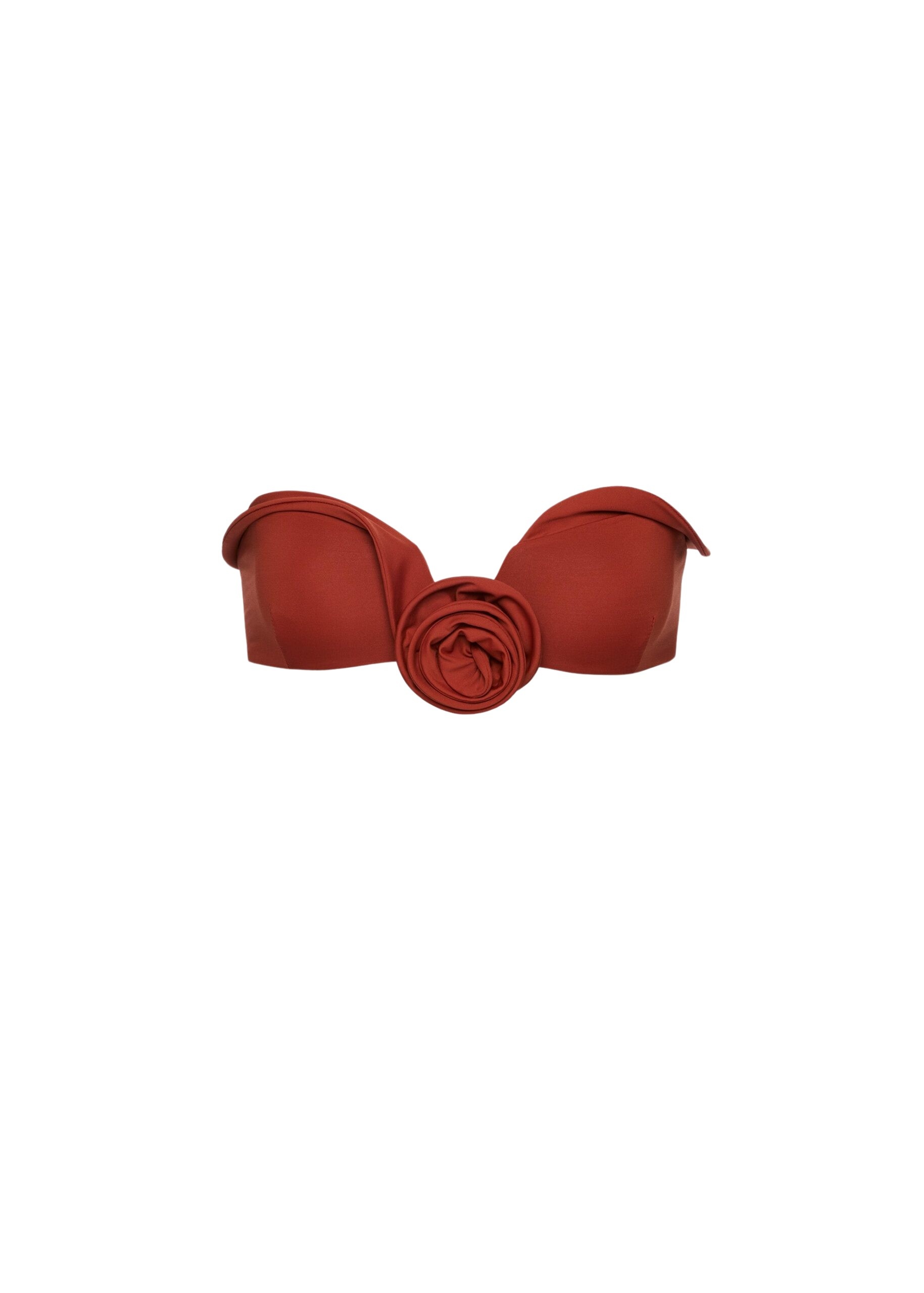 Magda Butrym Sculptural bandeau swim top in orange