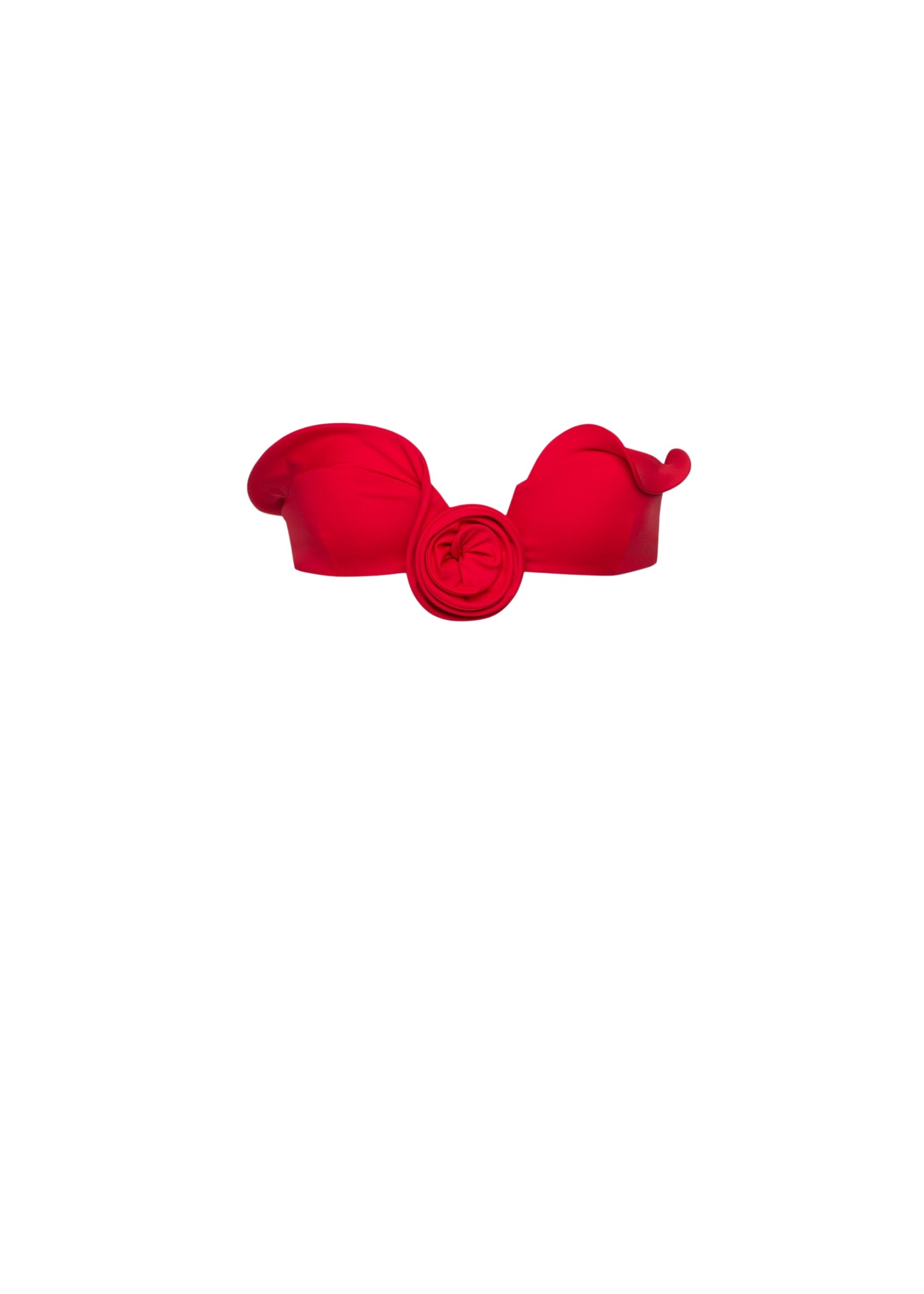 Magda Butrym Sculptural bandeau swim top in red