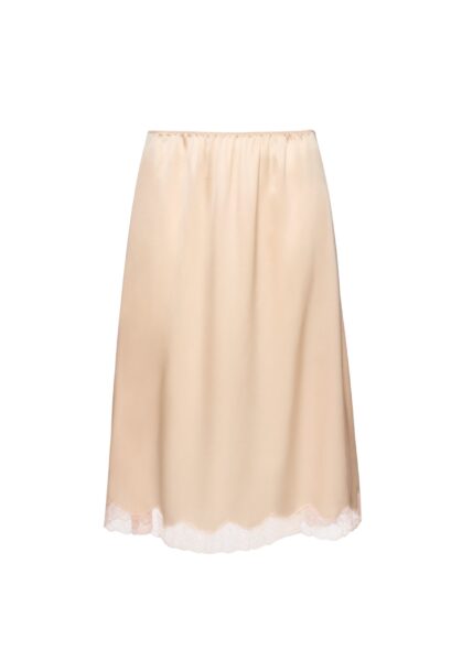 Magda Butrym Silk lace-trim slip skirt in peach