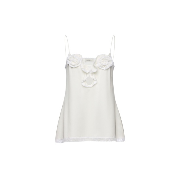 Magda Butrym Silk rose camisole in white