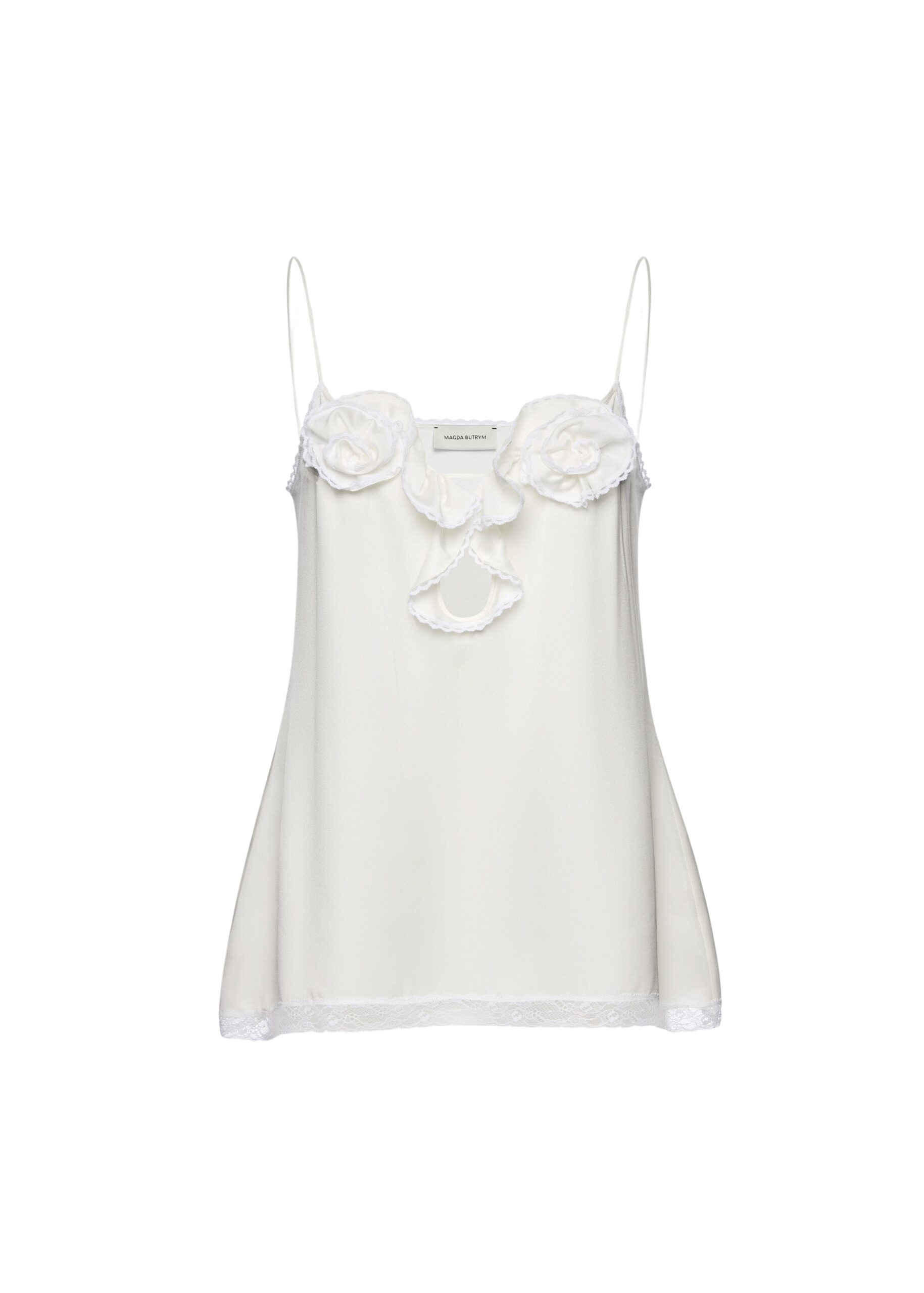 Magda Butrym Silk rose camisole in white