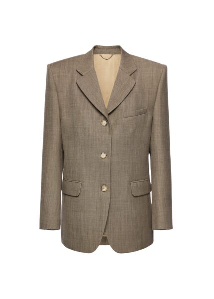 Magda Butrym Single-breasted wool and mohair blazer in beige