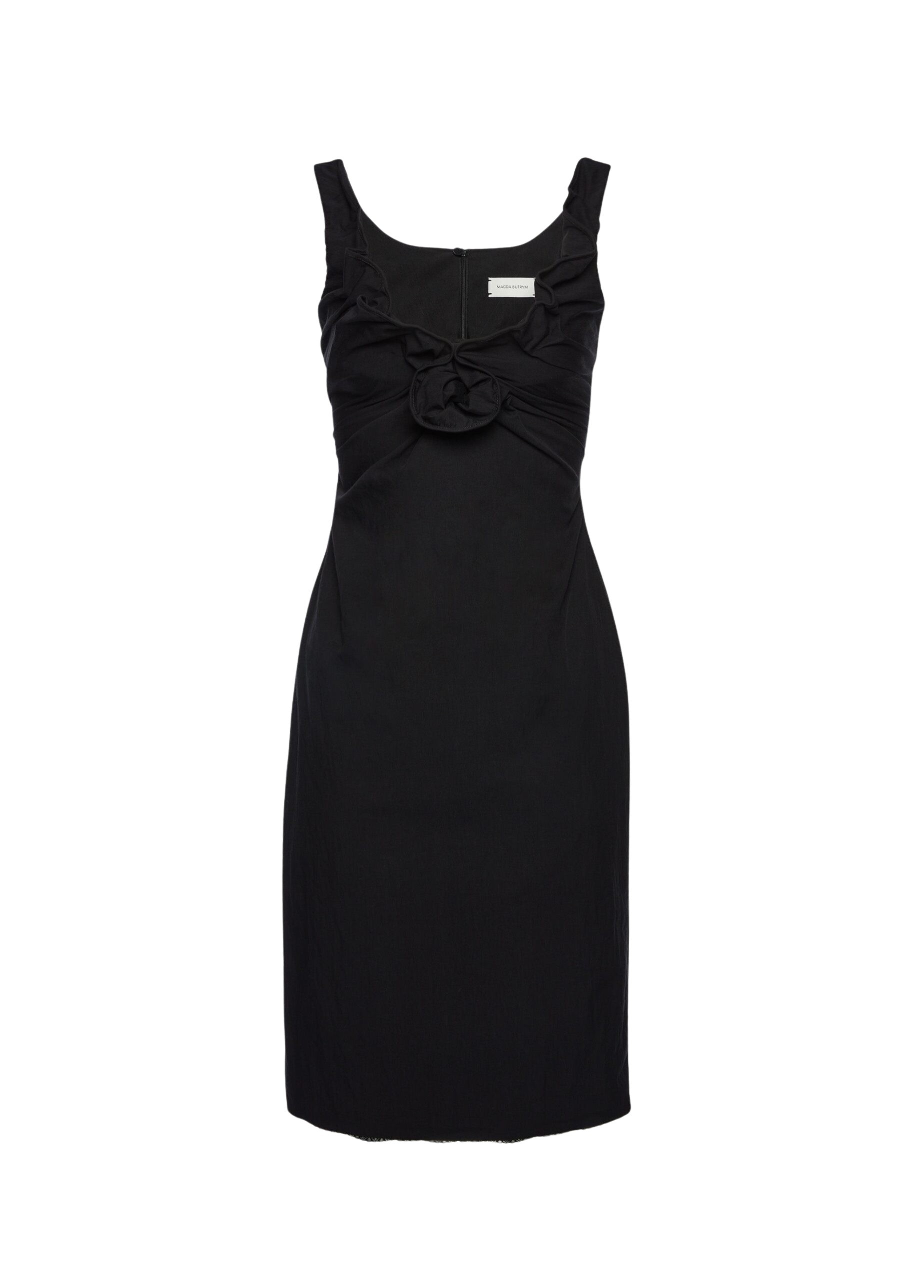 Magda Butrym Sleeveless dress with draped neckline in black