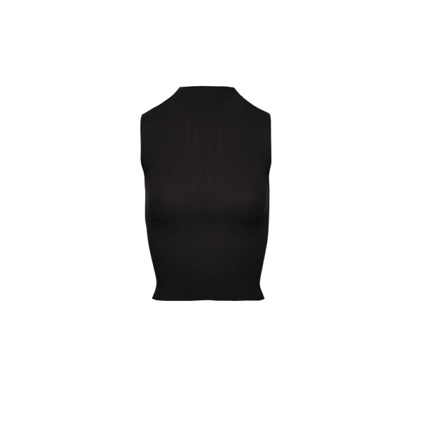 Magda Butrym Sleeveless ribbed knit top in black