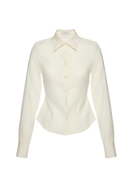 Magda Butrym Tailored wool and silk shirt in cream