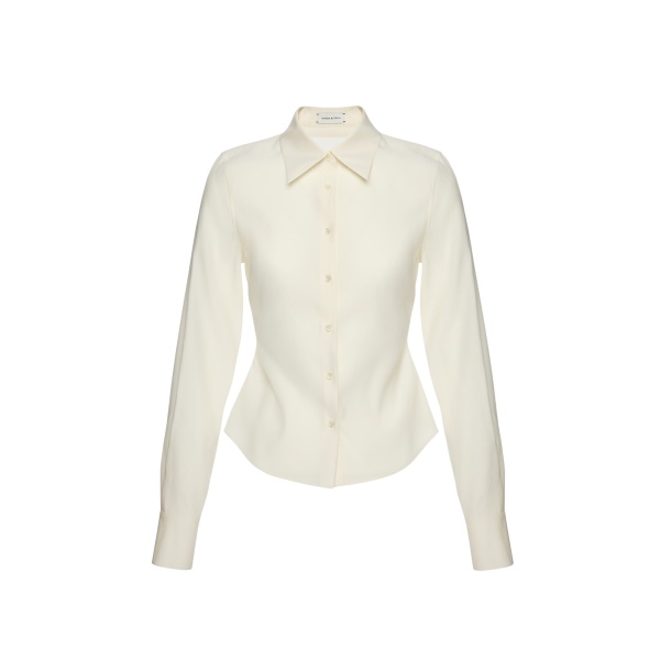 Magda Butrym Tailored wool and silk shirt in cream