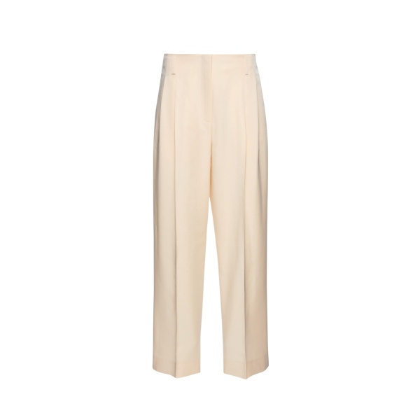Magda Butrym Tapered cotton and silk trousers in cream