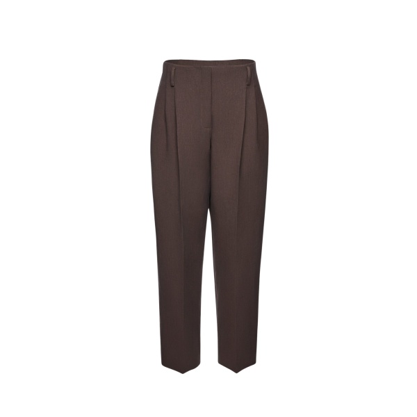 Magda Butrym Tapered linen trousers in brown