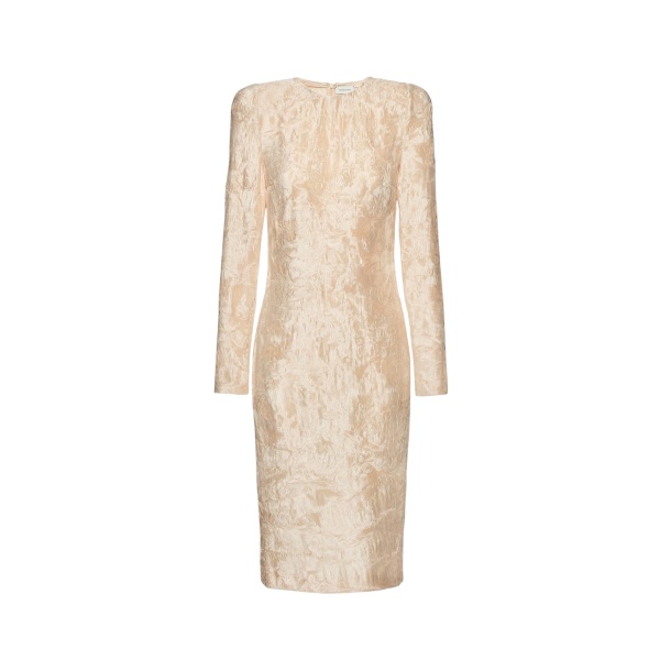 Magda Butrym Textured gold midi dress with long sleeves