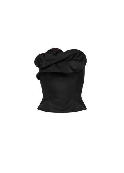 Magda Butrym Wool and silk corset with sculptural neckline in black