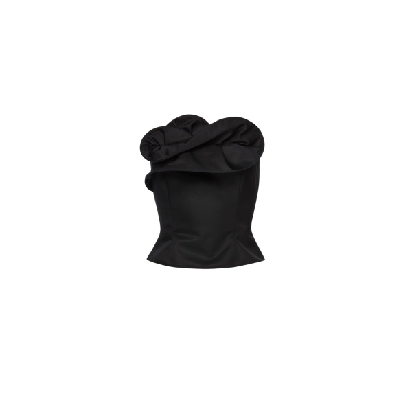 Magda Butrym Wool and silk corset with sculptural neckline in black