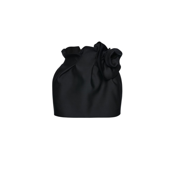 Magda Butrym Wool and silk flower-detail mini skirt in black
