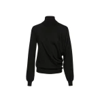 Magda Butrym Wool draped turtleneck in black Knit