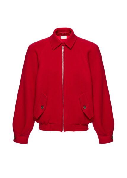 Magda Butrym Wool zip-front bomber jacket in red