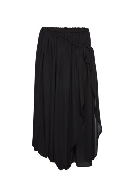 Magda Butrym Wrap-detail midi skirt with tie fastening in black