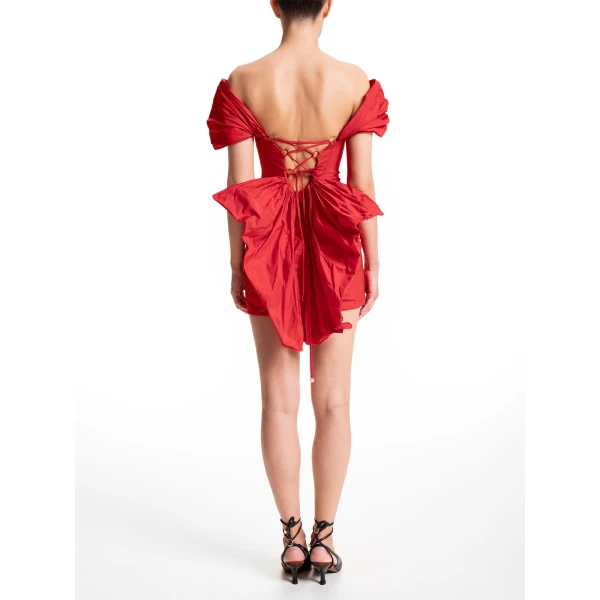 Maria Lucia Hohan Abril Mini Dress in Red, view 4