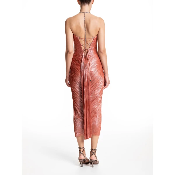 Maria Lucia Hohan Adriana Gown in Blood Orange, view 4