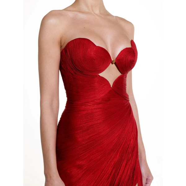 Maria Lucia Hohan Amisha Gown in Salsa, view 6