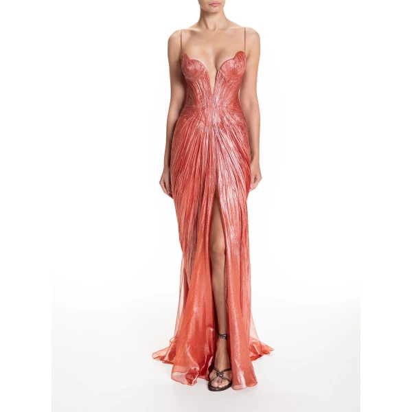Maria Lucia Hohan Cecilia Gown in Blood Orange, view 2