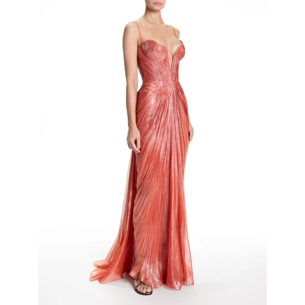 Maria Lucia Hohan Cecilia Gown in Blood Orange, view 3