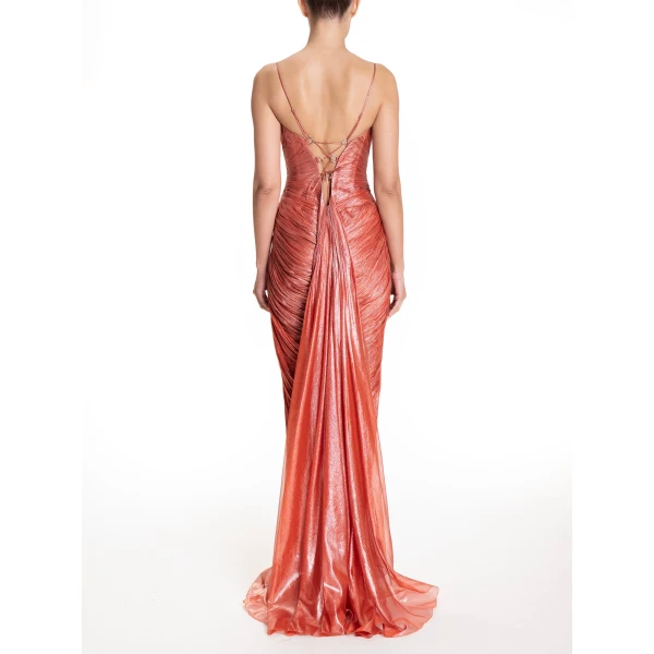 Maria Lucia Hohan Cecilia Gown in Blood Orange, view 4